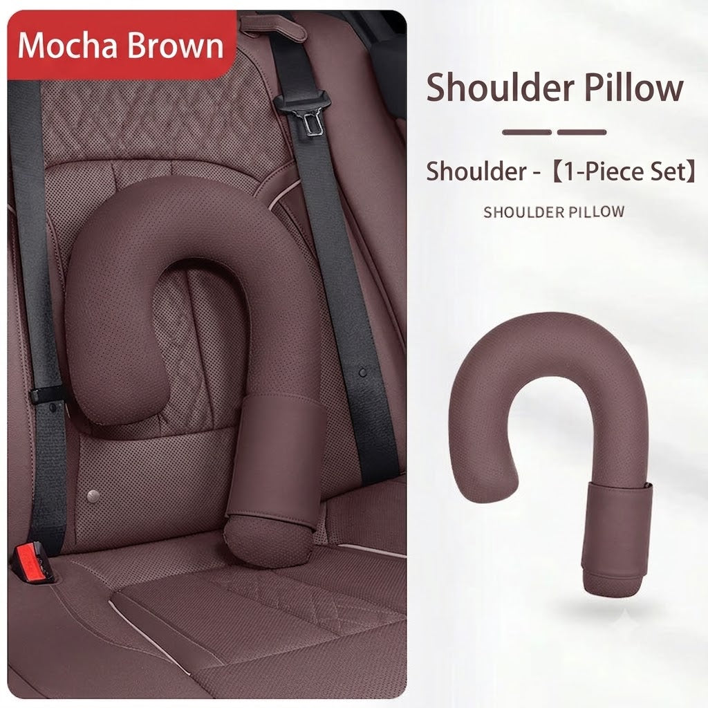 Premium Leather Car Shoulder Pad - Minimalist Comfort (Universal Fit)