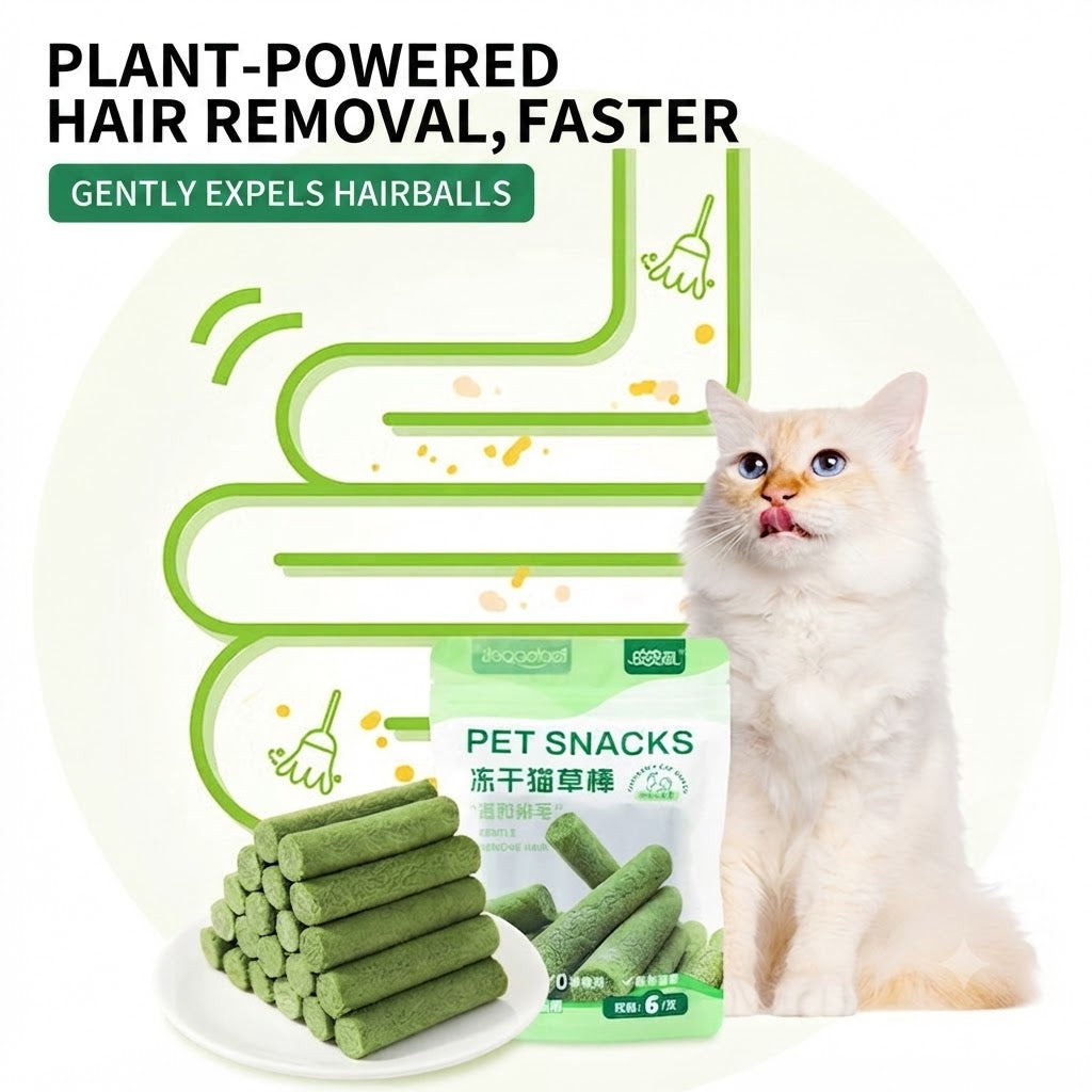 Freeze-Dried Cat Grass & Chicken Sticks with Fish Oil