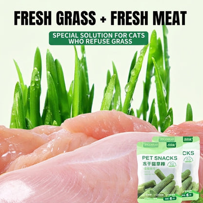 Freeze-Dried Cat Grass & Chicken Sticks with Fish Oil